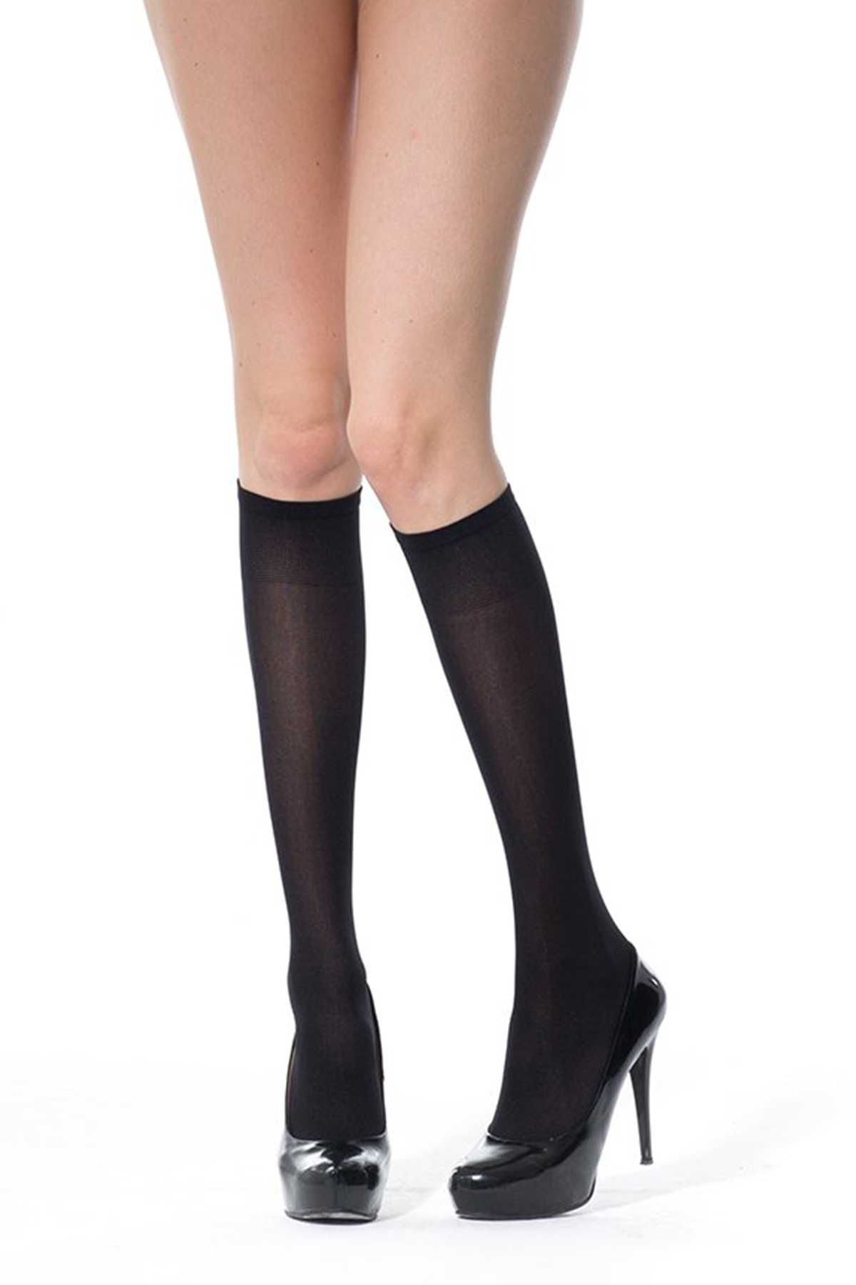 24 Thick Knee High Socks 70 denier 500 Black