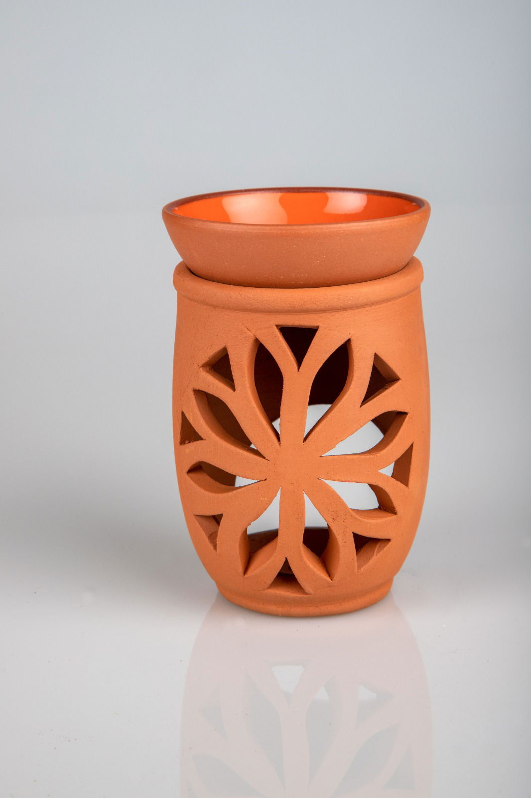 Lotus Flower Handmade Pottery Censer Incense Holder