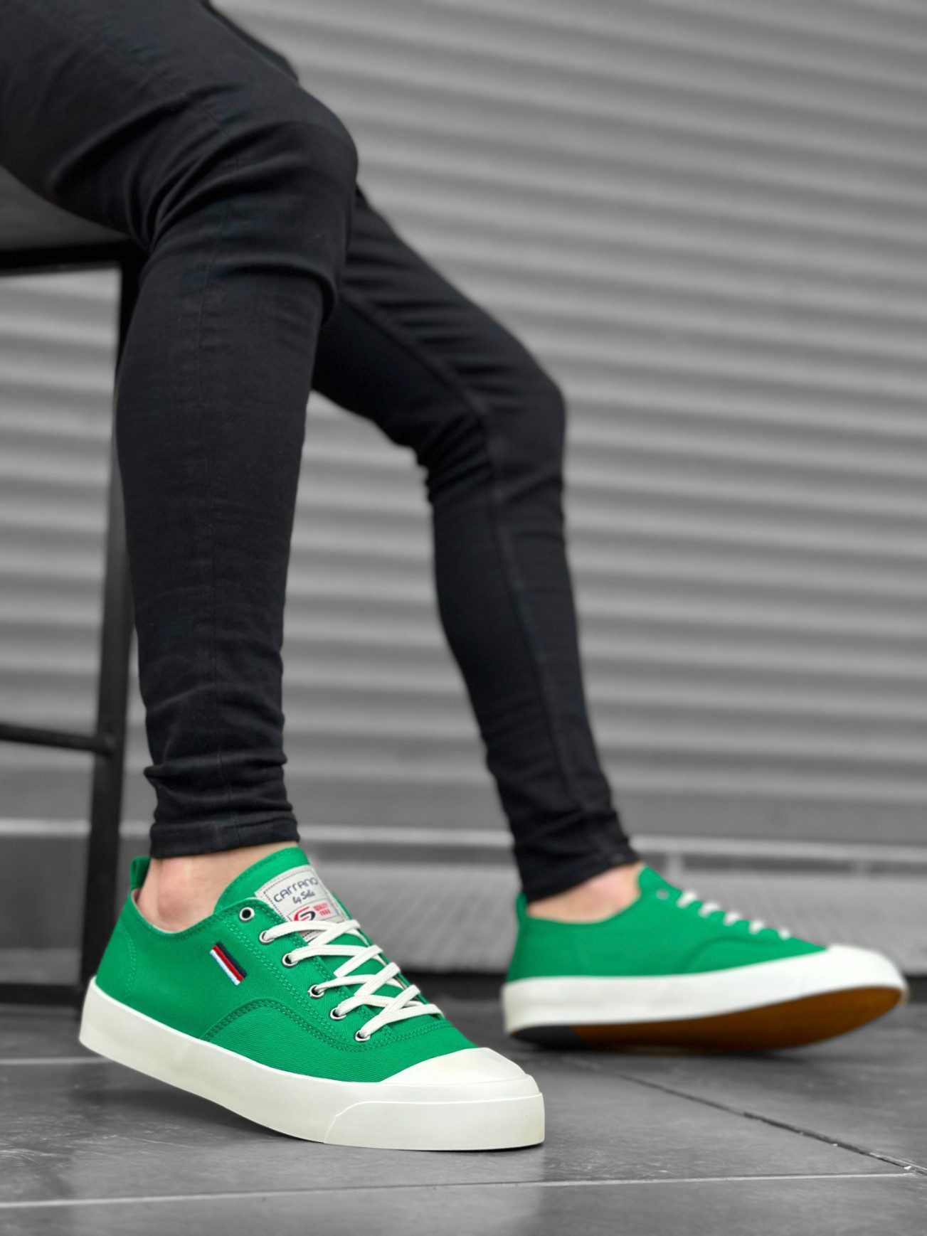 Comfortable Flat Sole Linen Lace-up Green Casual Men's Shoes