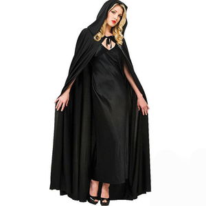 Black Color Hooded Cape 120 cm