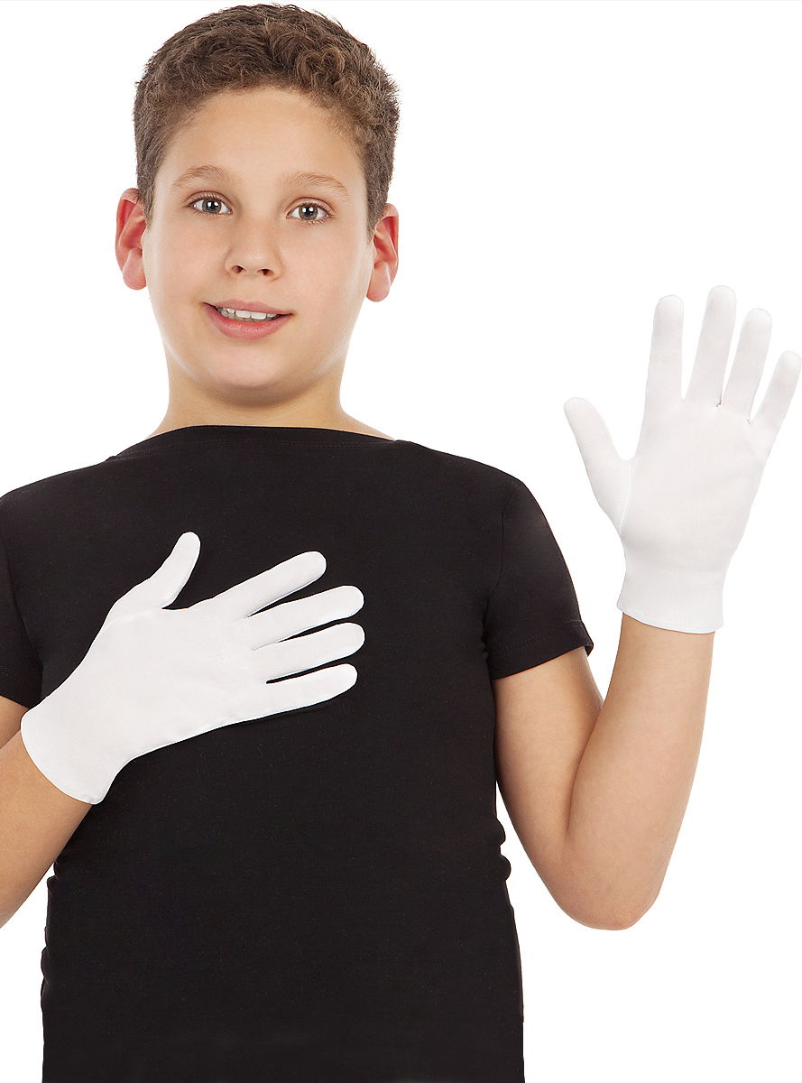 White Color Child Size Lycra Pantomime Gloves