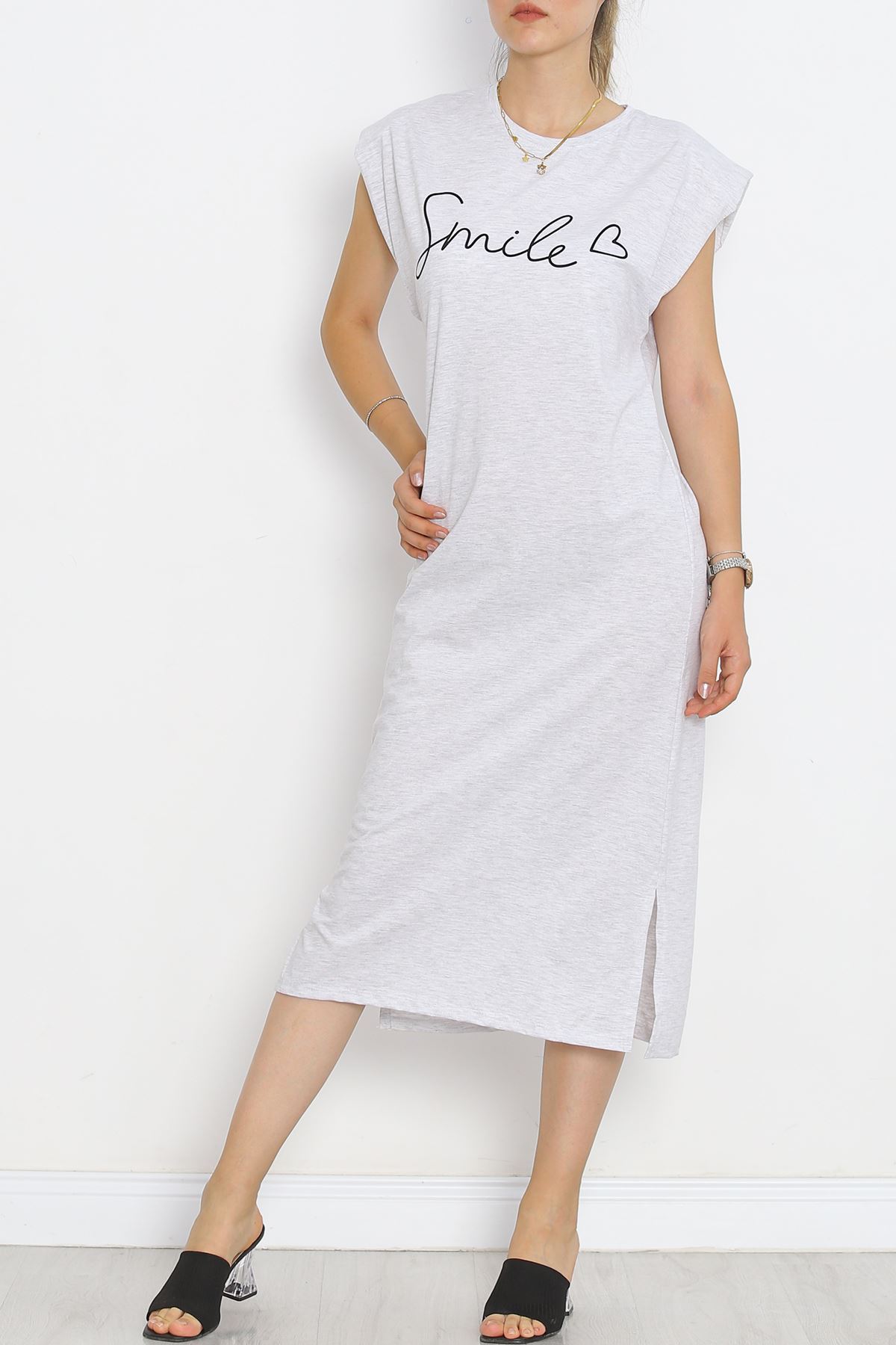 Wadded Single Jersey Dress Gray