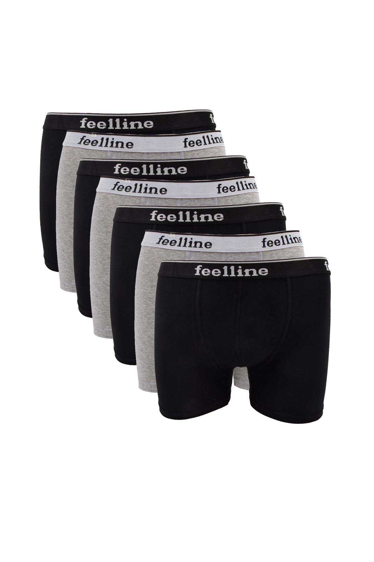 7 pcs Black and Gray Cotton Natural Lycra Men's Boxers