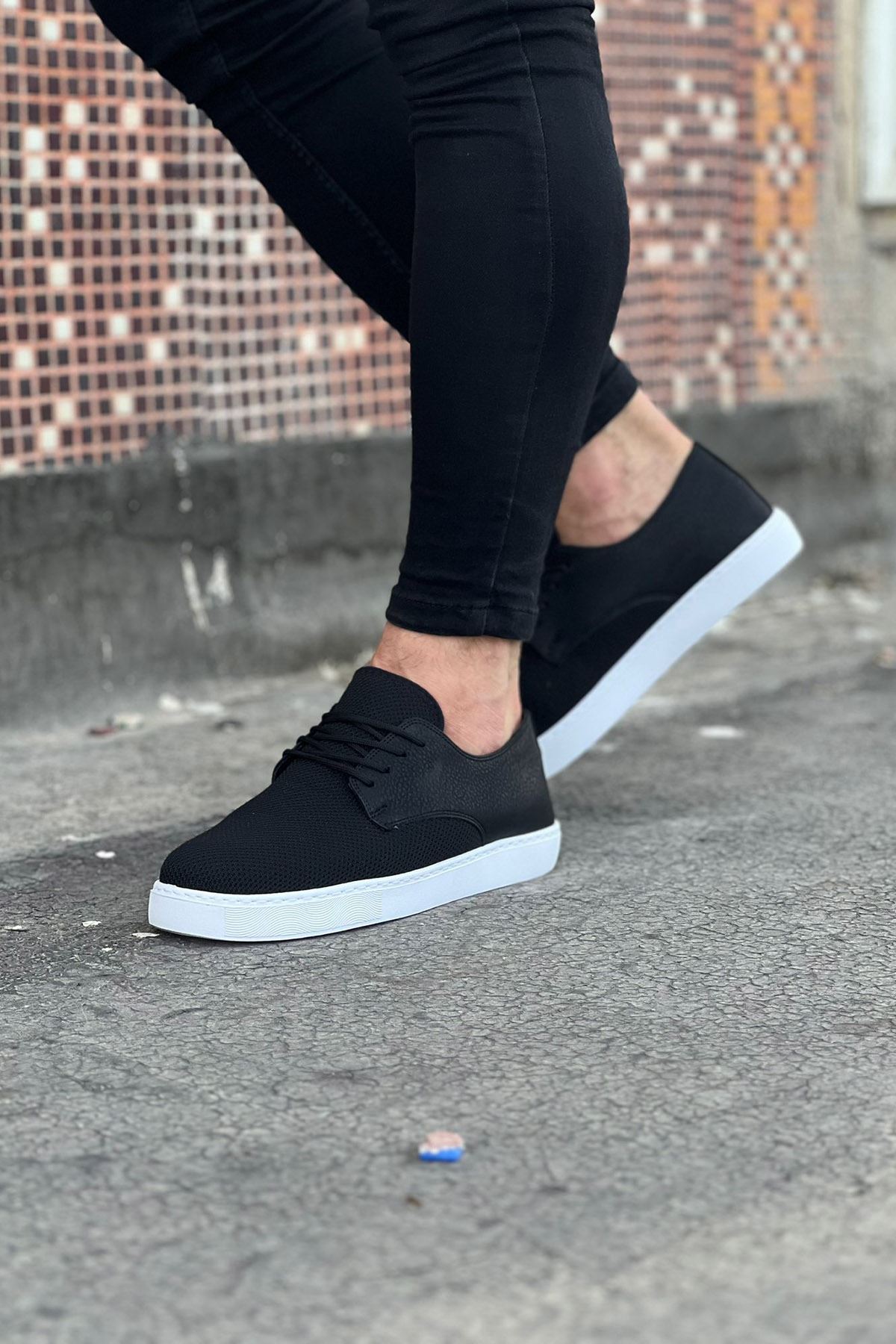 6 Black Tricot Men's Casual Shoes