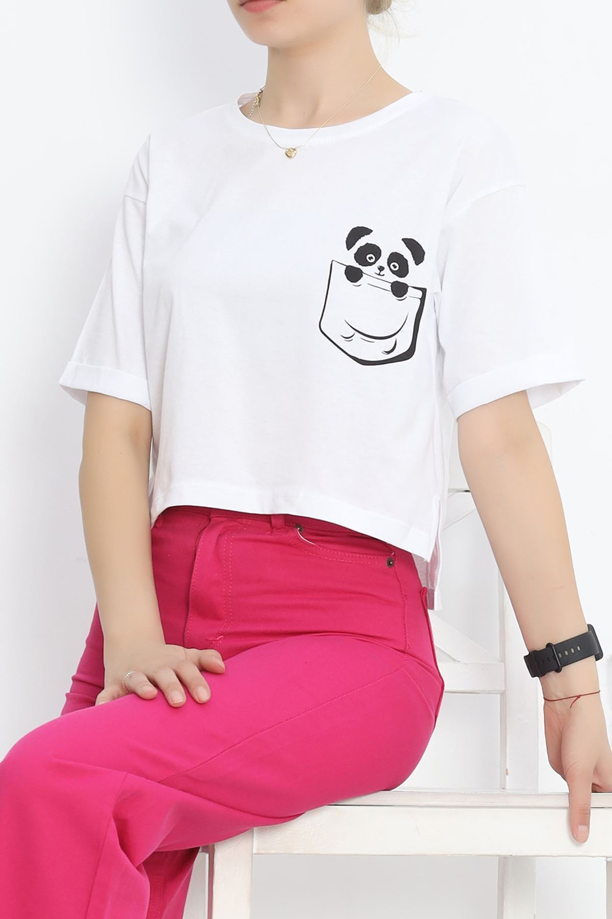 Printed Crop T-Shirt White