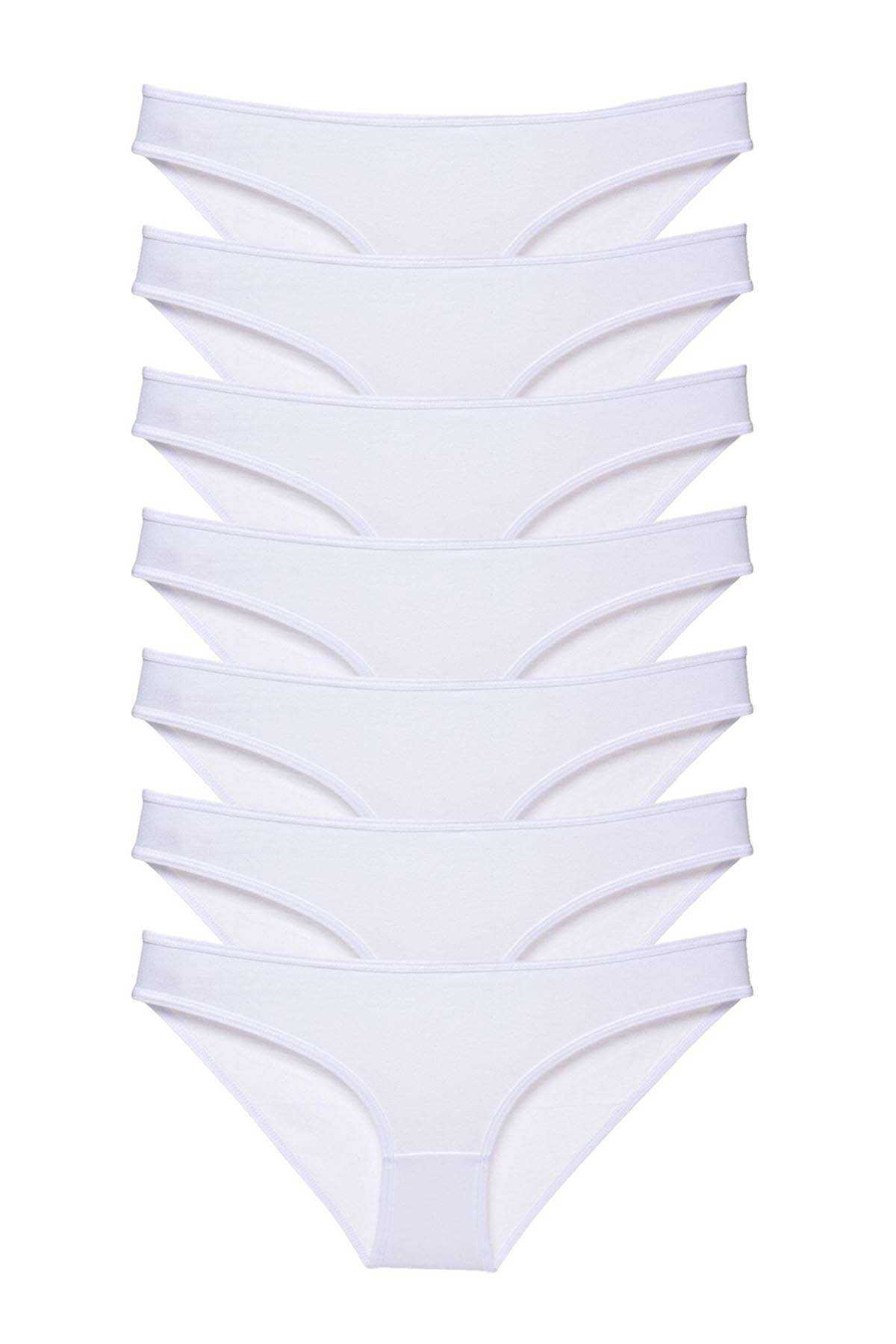 7pcs Super Eco Set Lycra Women Slip Panties White