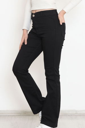 Flared Jeans Without Pockets Black