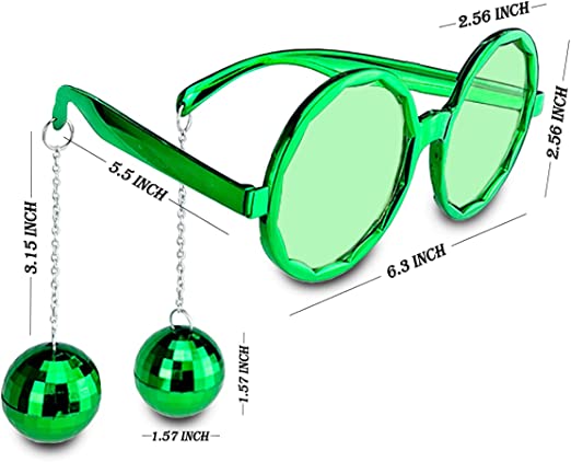 Disco Bulk Earrings Party Goggles Green Color