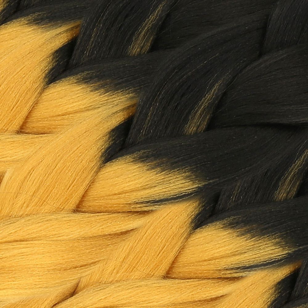 Afro Braiding Synthetic Color Transition Hair 100 Gr. / Black / Gold Yellow