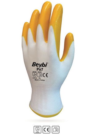 Beybi PN7 No:10 Yellow Nitrile Gloves