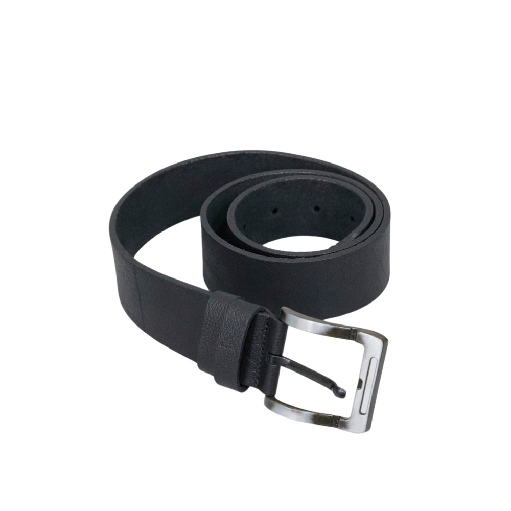 Black Men's Leather Flexible Soft-textured Belt 4.5 Cm