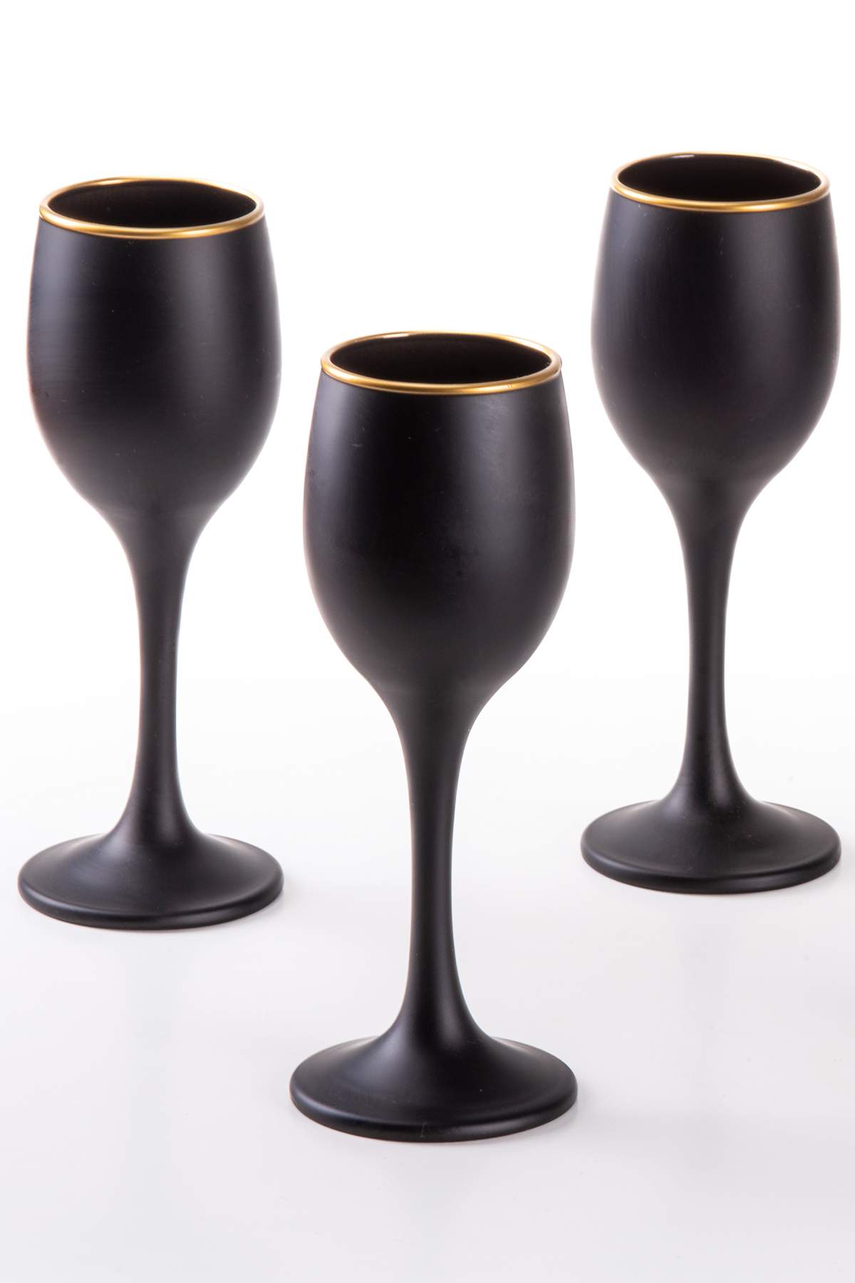 Grappa Matte Black Footed Coffee Side Water Glass Premium Set of 6 Goblet 125cc x 6 pcs