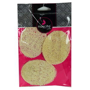 Natural Pumpkin Fiber Exfoliating Oval Face Pad Scrub 3 Pcs 9x7 Cm