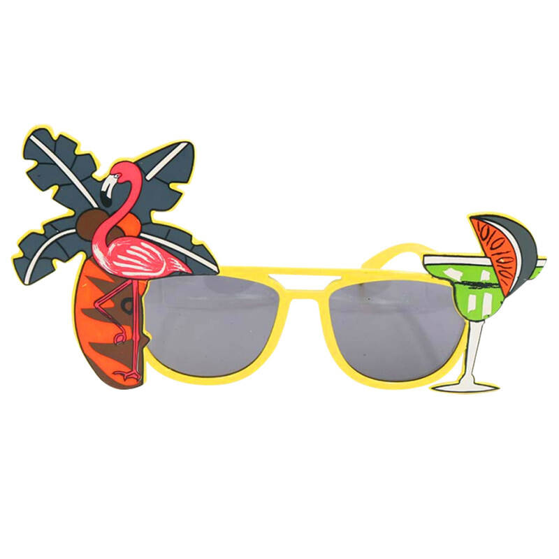 Hawaii Luau Cocktail Themed Party Glasses Yellow Color 8x15 cm