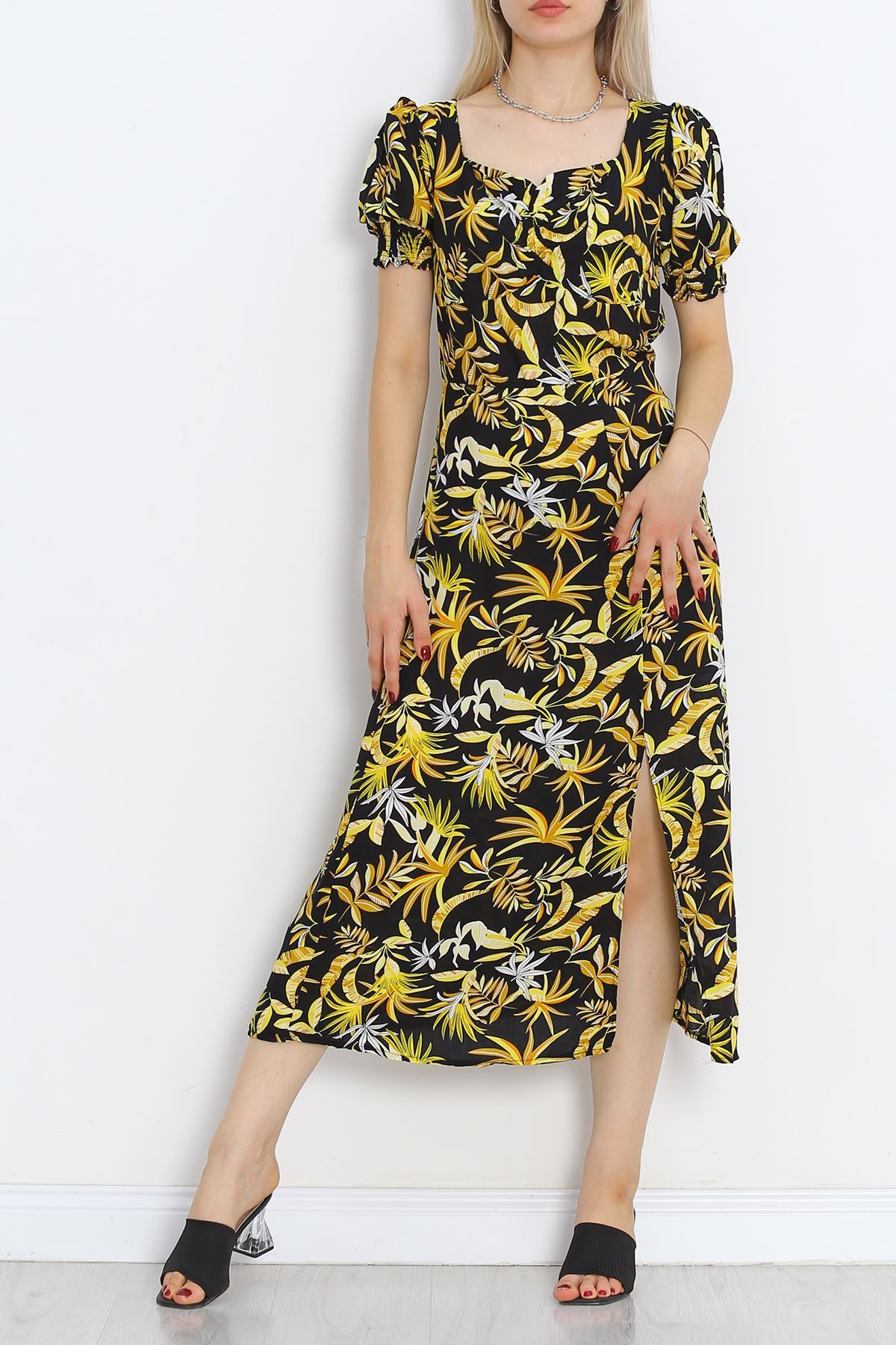 Kiss Collar Dress Yellow Floral