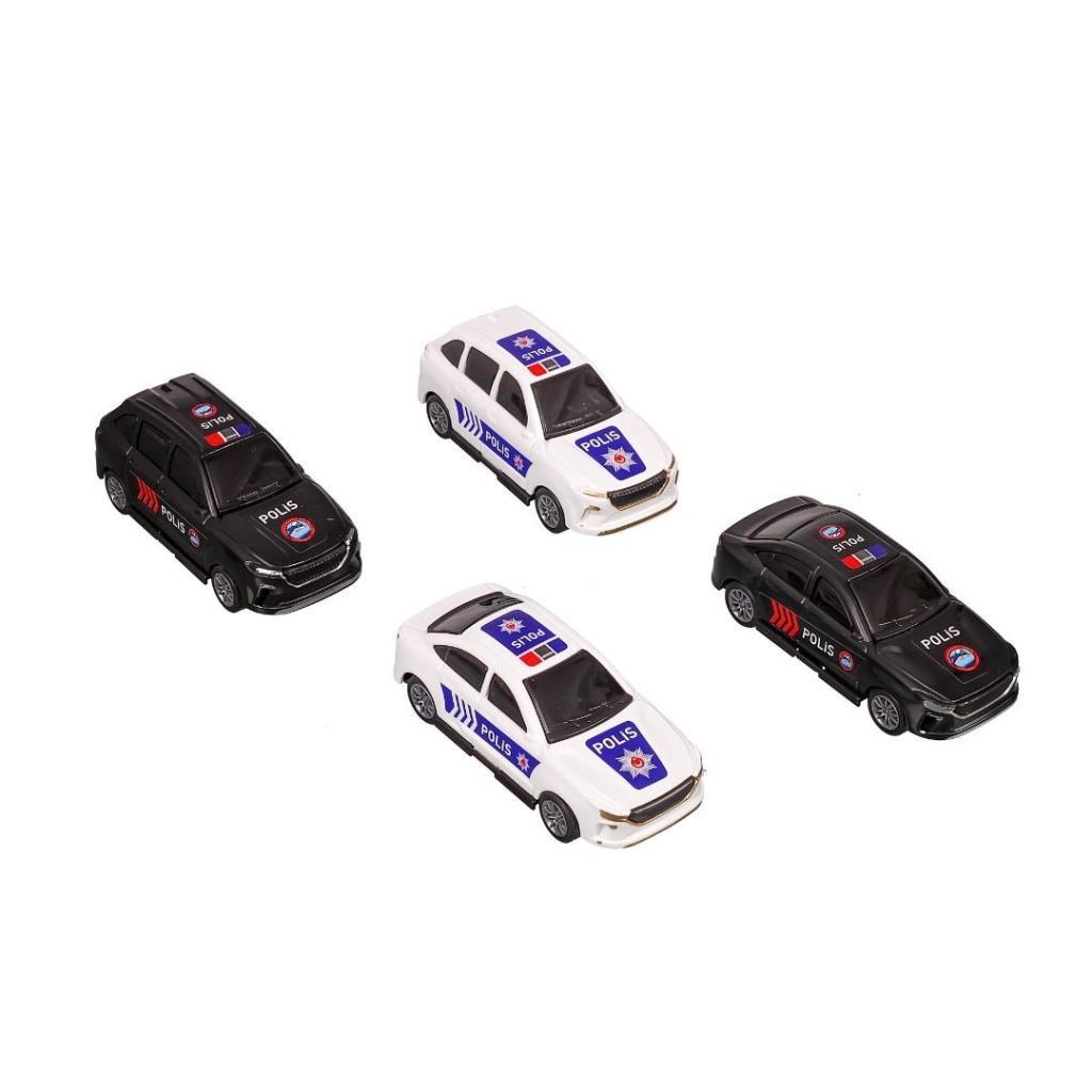 Pull Drop Police Cars 10.5 Cm - POLICE CARS B/W