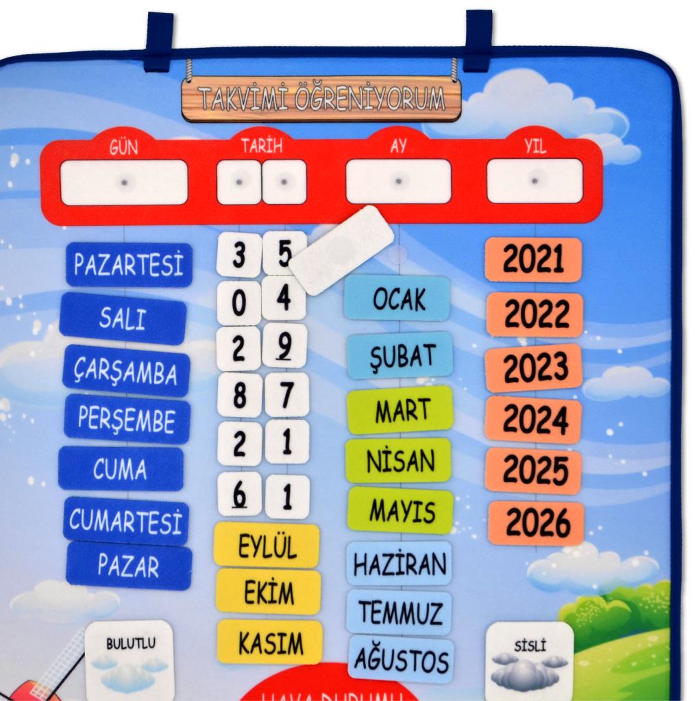 Learning the Calendar (2024) Felt Wall Board , Educational Toy