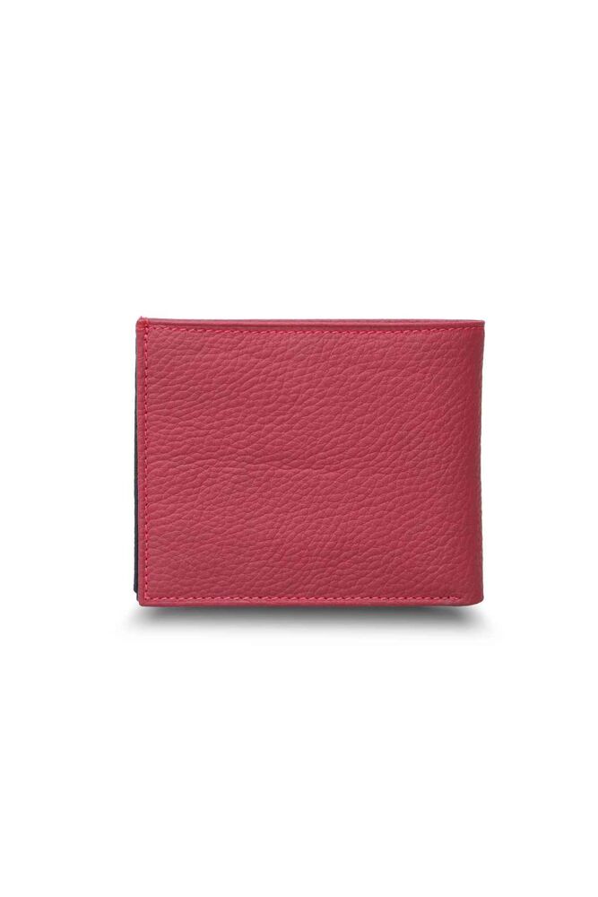 Matte Red - Black Horizontal Leather Wallet