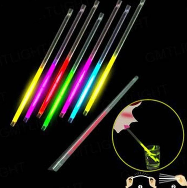 Glow-in-the-Dark Glow Phosphorescent Straw 3 Colors 3 Pcs