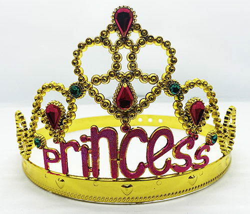 Gold Color Adjustable Party Crown 60 cm with Princess Writing