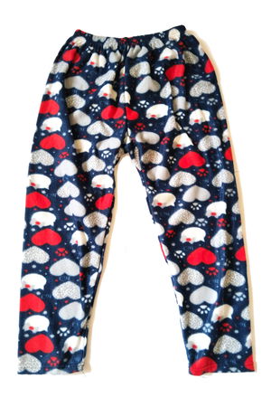 Women's Fleece Pajama Bottoms Thermal Feature Heart Pattern Plus Size Home Wear Pocketless