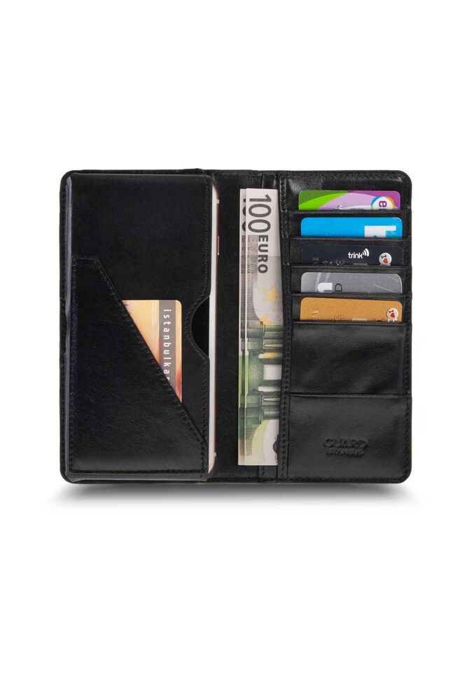 Plus Phone Entry Garni Blue Camouflage Leather Unisex Wallet