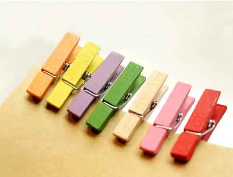 Colorful Mini Wooden Clothespin