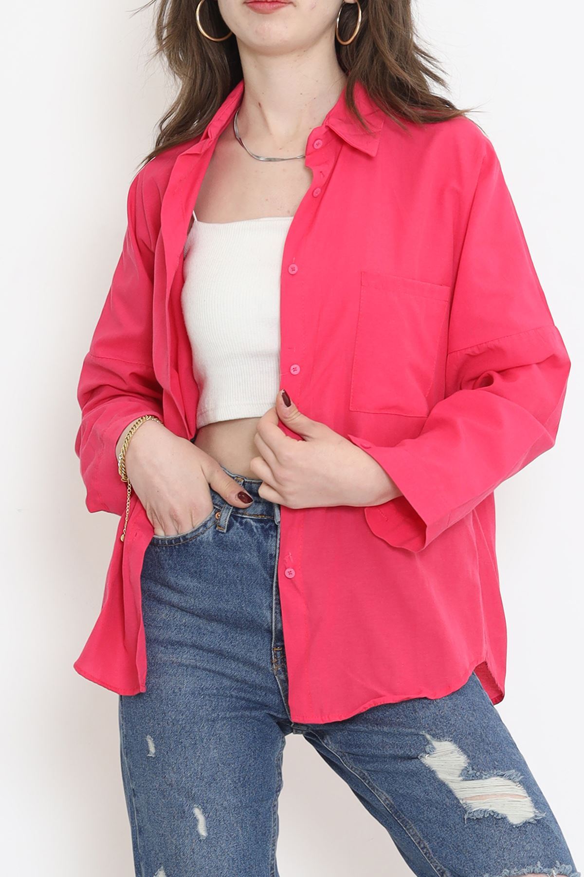 One Pocket Shirt Fuchsia