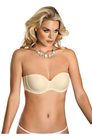 Women's Skin Basic Padded Cup Strapless Back Transparent Bra 2850