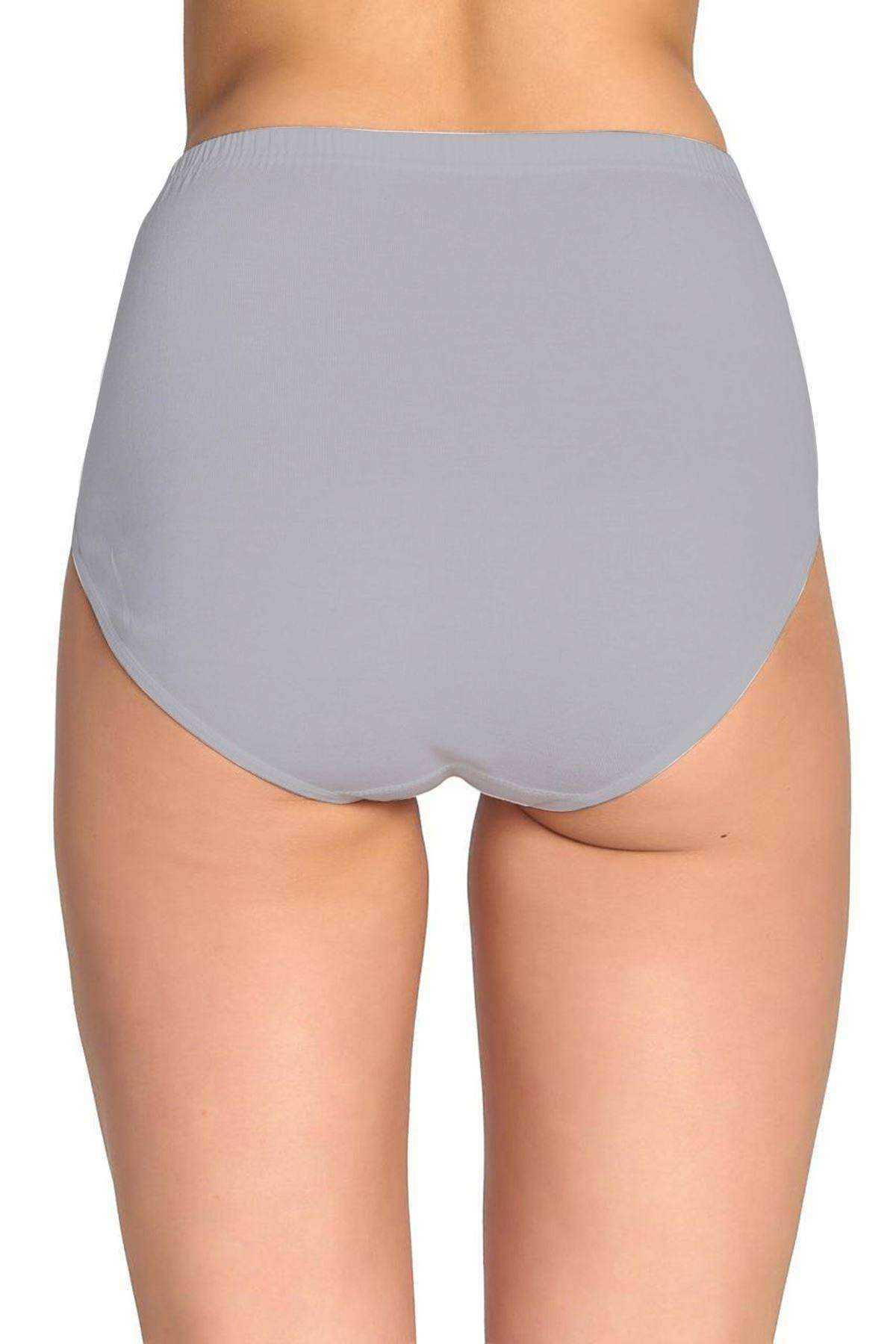 5Pcs Women High Waist Bato Thick Rubber Panties Gray