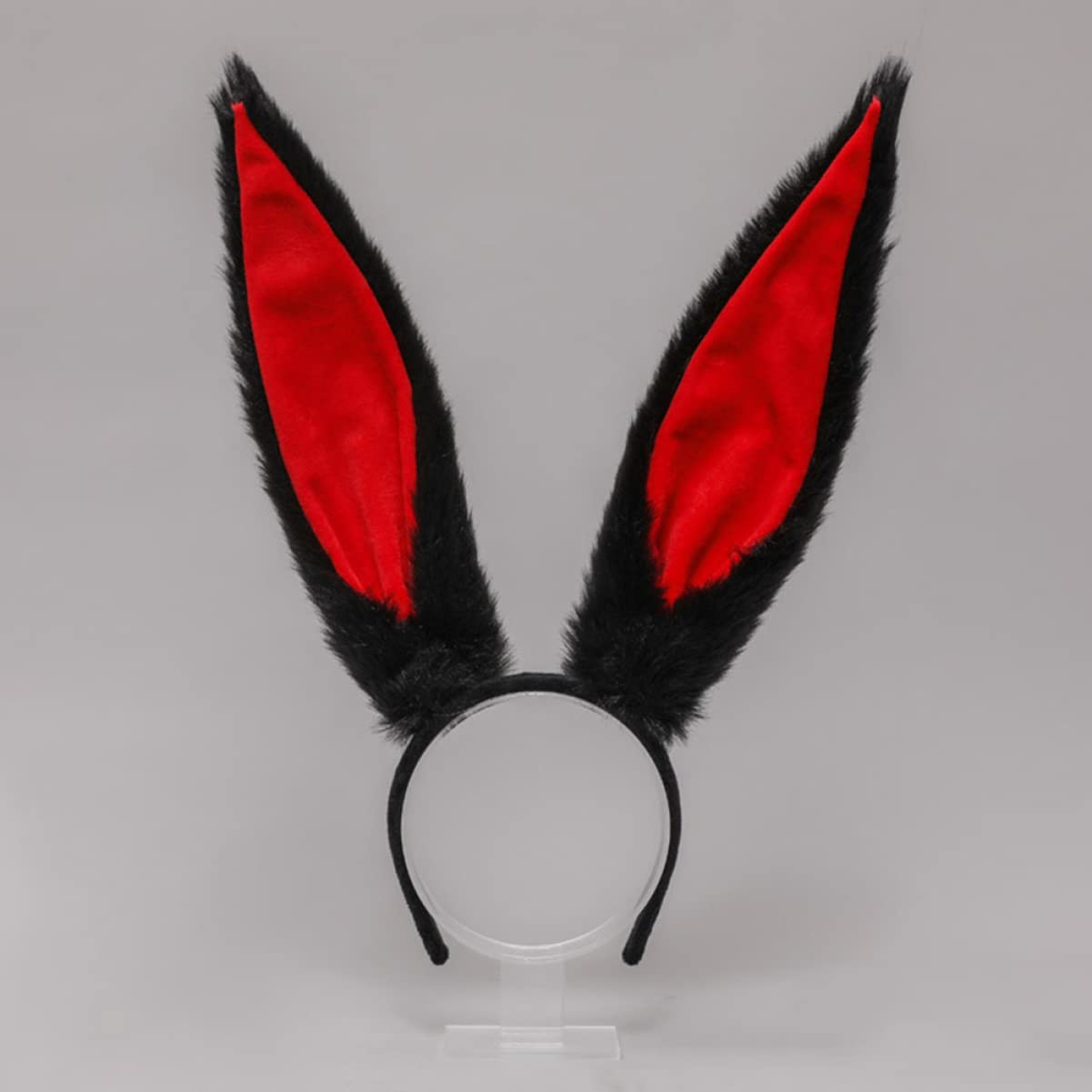 Plush Material Mega Size Shapeable Rabbit Ears Black 14X43 cm