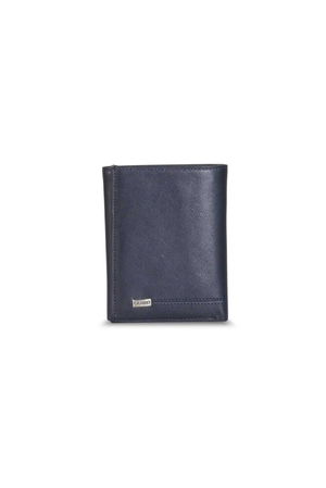 Navy Blue Vertical Leather Men's Wallet