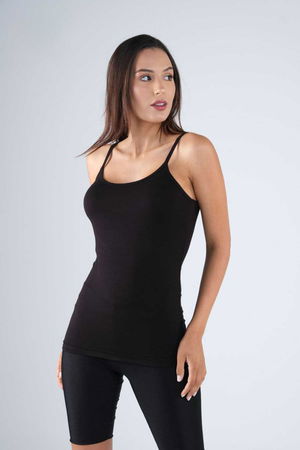 Bamboo Women's Strappy Tank Top Black