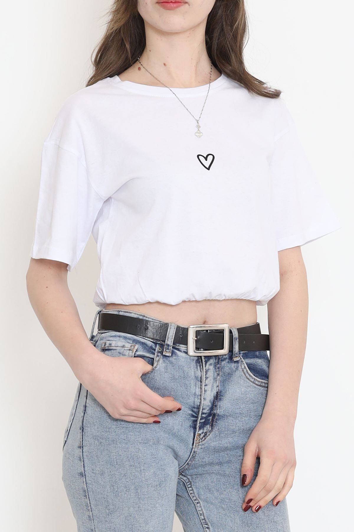 Printed Crop T-Shirt White