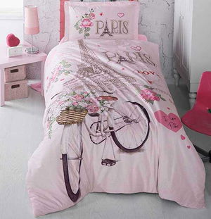 Young Ranforce Duvet Cover Set Single Paris Love