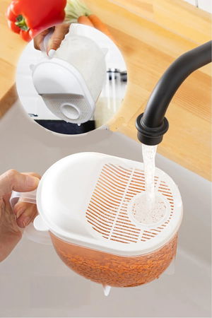 Measured Washing - Straining Strainer 1 LT Rice Pulses Washing - Straining Basket