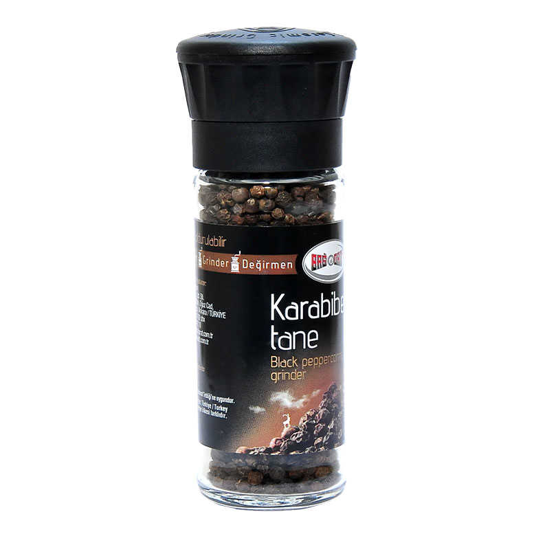 Glass Milled Natural Grain Black Pepper 50 Gr