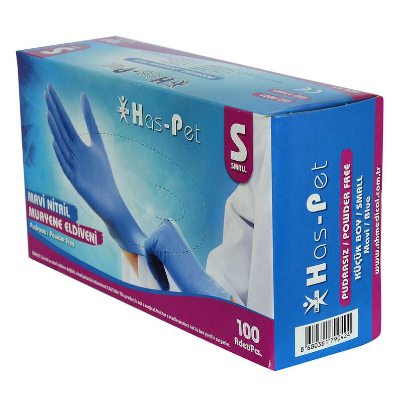 Powder Free Blue Nitrile Gloves Small Size (S) 100 Pack