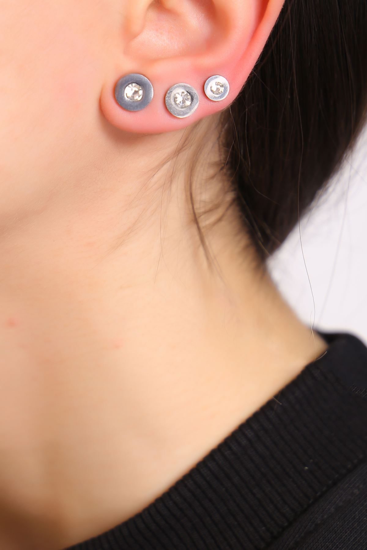 Steel Earrings Silver