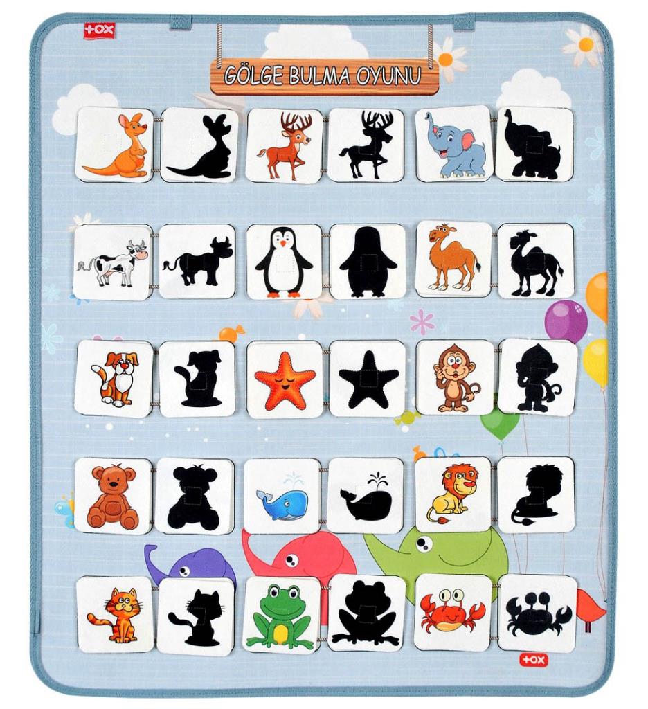 Shadow Finding Game Felt Velcro Wall Board , Educational Toy