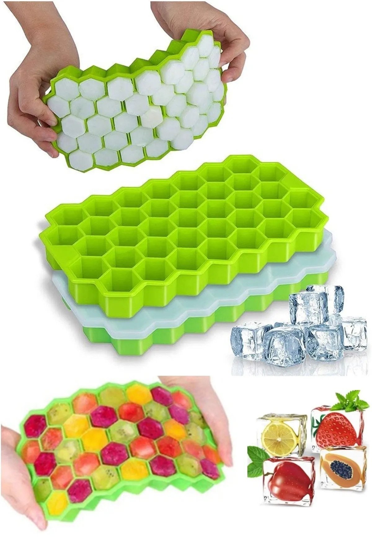 37 Compartment Silicone Honeycomb Ice Mold Cooler