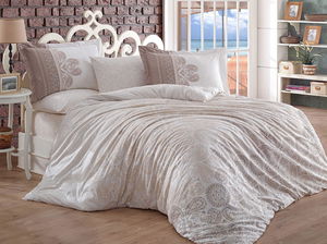 Double Poplin Duvet Cover Irene Beige