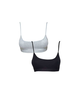 Gray and Black Bustier with Padded Straps 2pcs