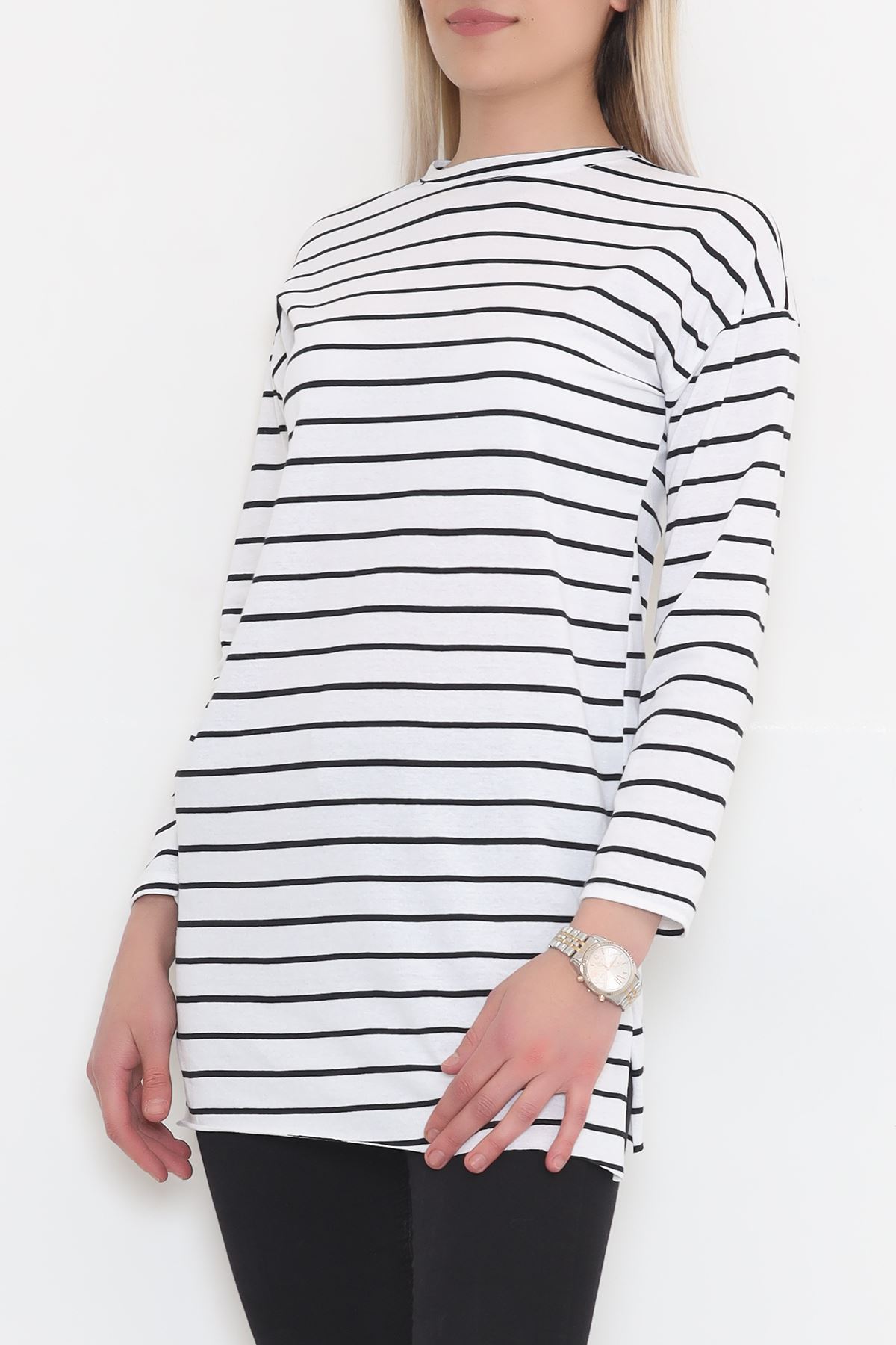 Striped Tunic White-Black