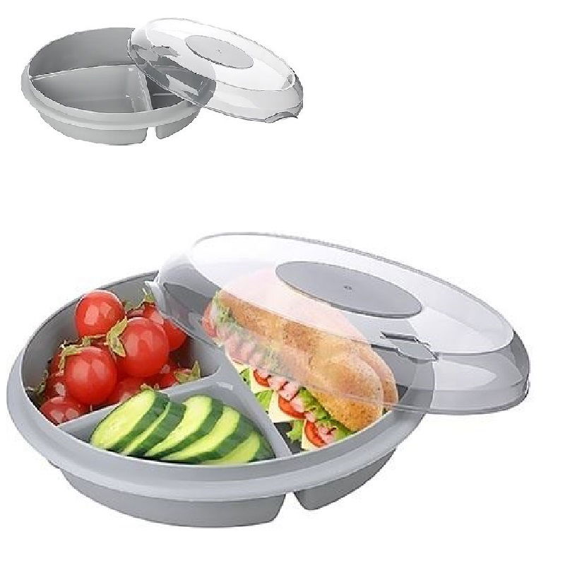 3 Compartments with Lid Practical Breakfast