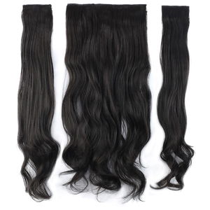 Kanekalon Fiber Synthetic Wavy Half Moon + 2 Side Hair Snaps / Brown