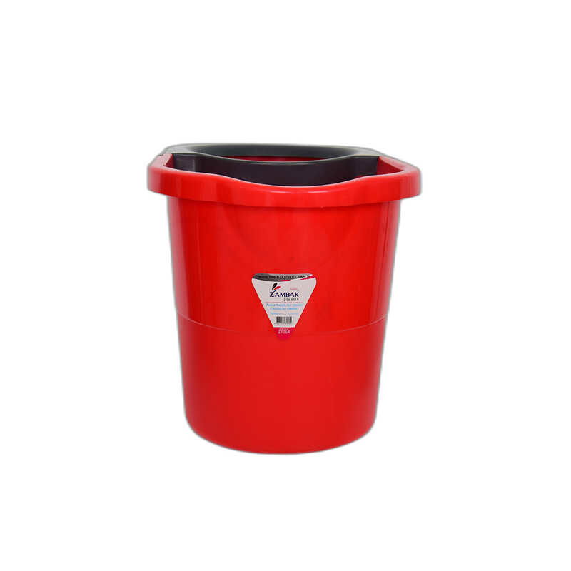 Plastic Cleaning Set Bucket + Mop + Mop + Mop + Handle Red Color