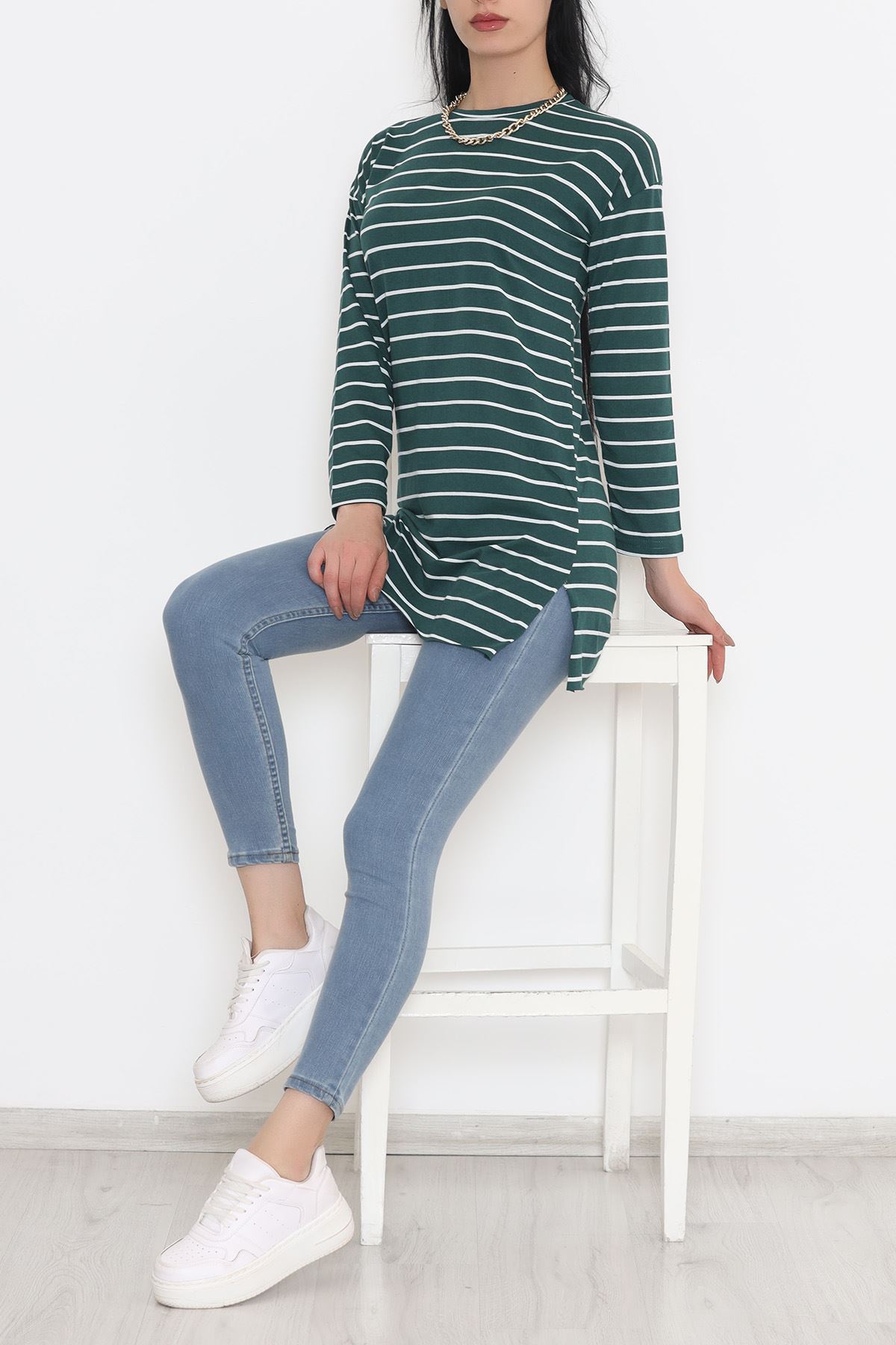 Striped Tunic Dark Green