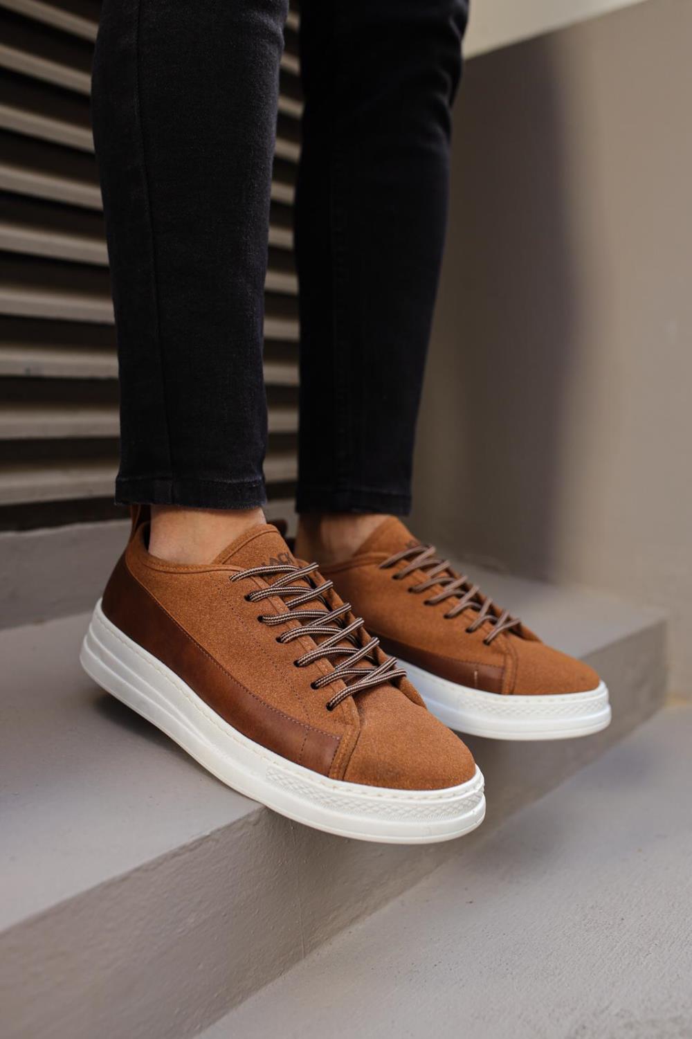 Sneakers Shoes Tan Suede