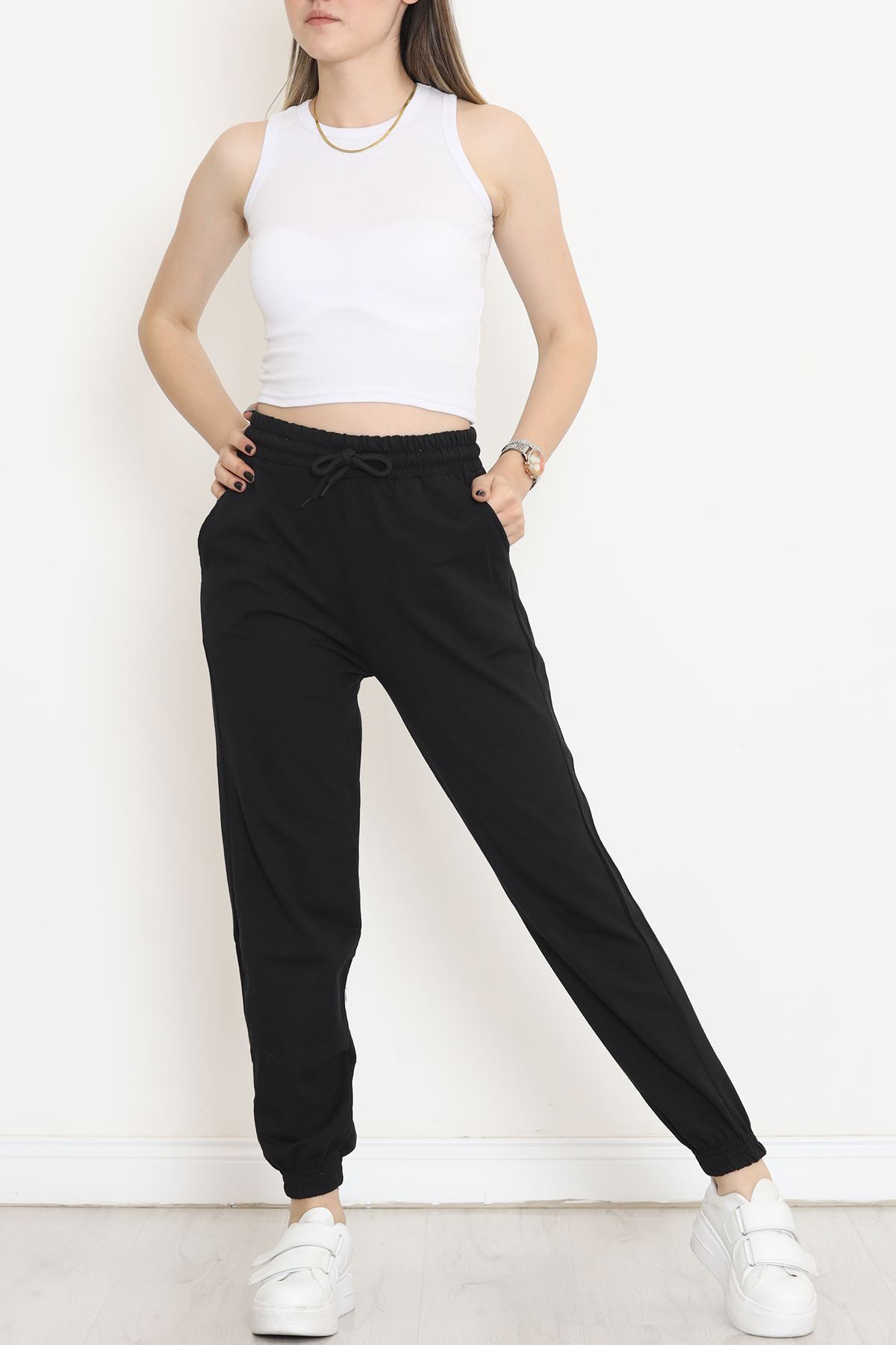 Elasticated Sweatpants Black